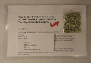 Shredded money outrageous direct mail